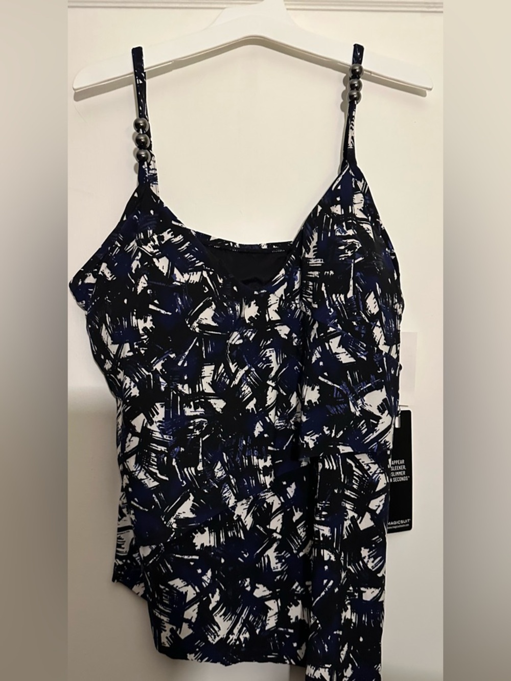 Magic Black, Navy & White Abstract Miracle Suit swimsuit